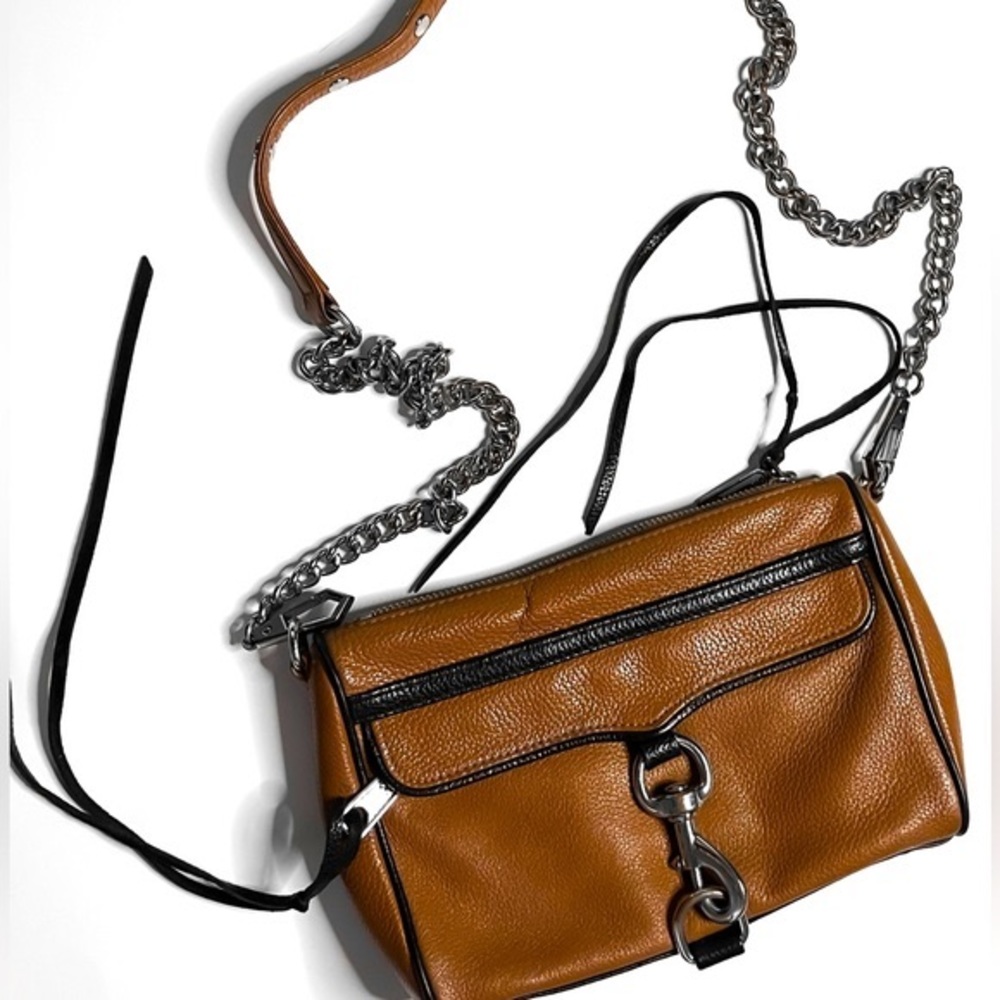 Rebecca Minkoff Mini Mac Brown Leather Crossbody Chain Bag